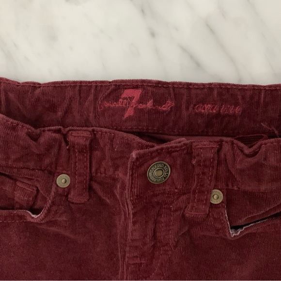 7 For All Mankind Girls Burgundy Velvet Jeans 6X - Picture 7 of 10